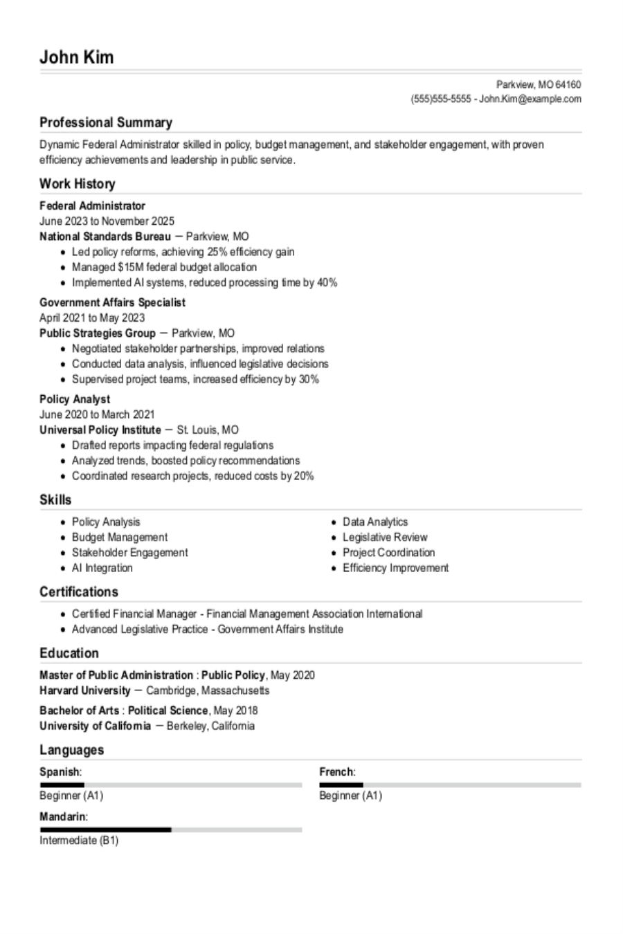 Federal Resume: Examples, Templates and Tips Federal Resume: Examples, Templates and Tips