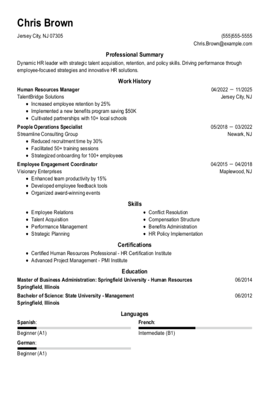 Human Resources Resume: Examples, Templates & Tips Human Resources Resume: Examples, Templates & Tips