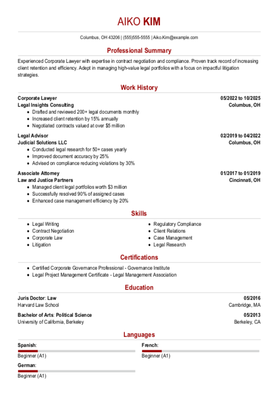 Interview-Winning Law Resume Examples and Tips Interview-Winning Law Resume Examples and Tips