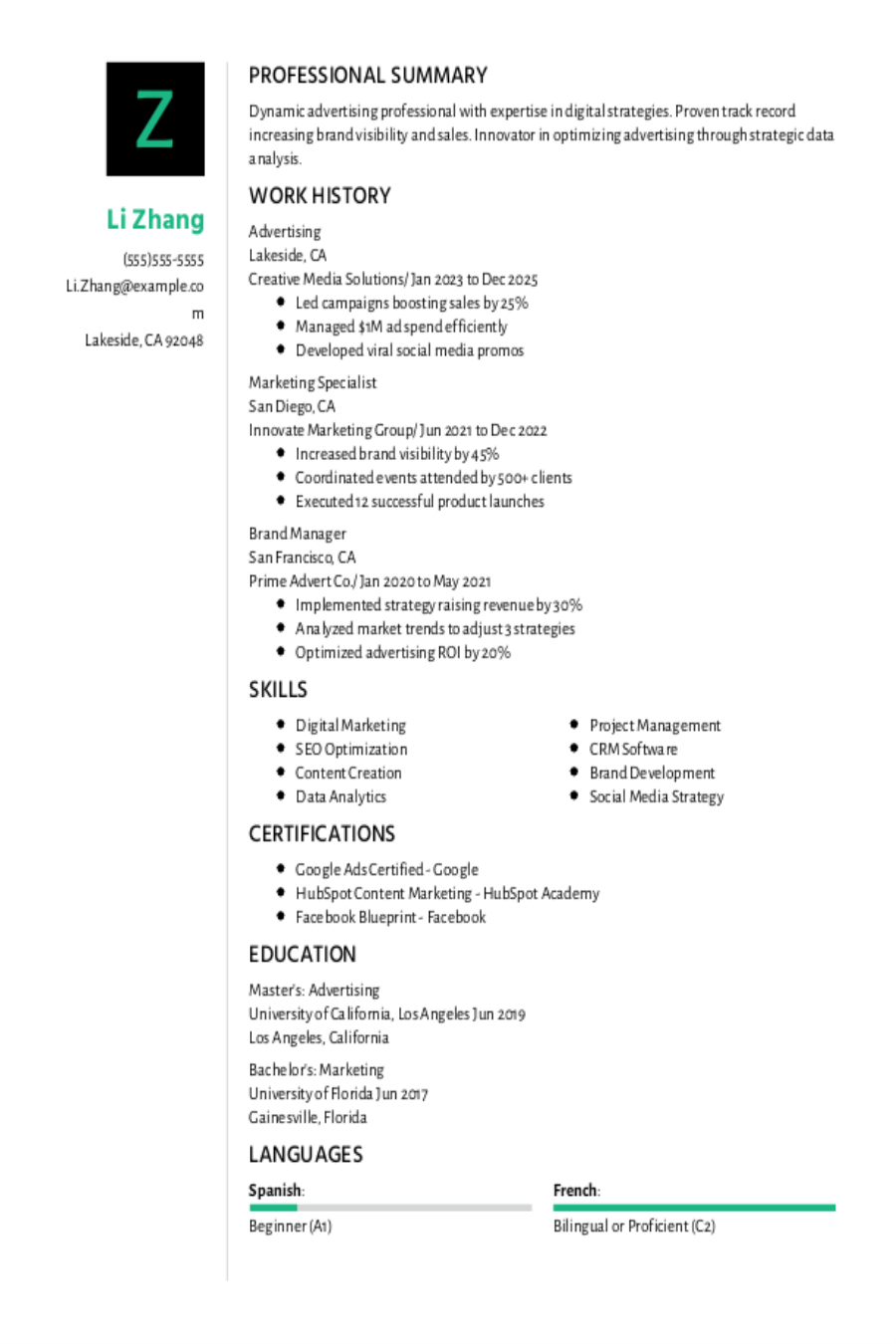 Advertising Resume: Examples & Templates Advertising Resume: Examples & Templates