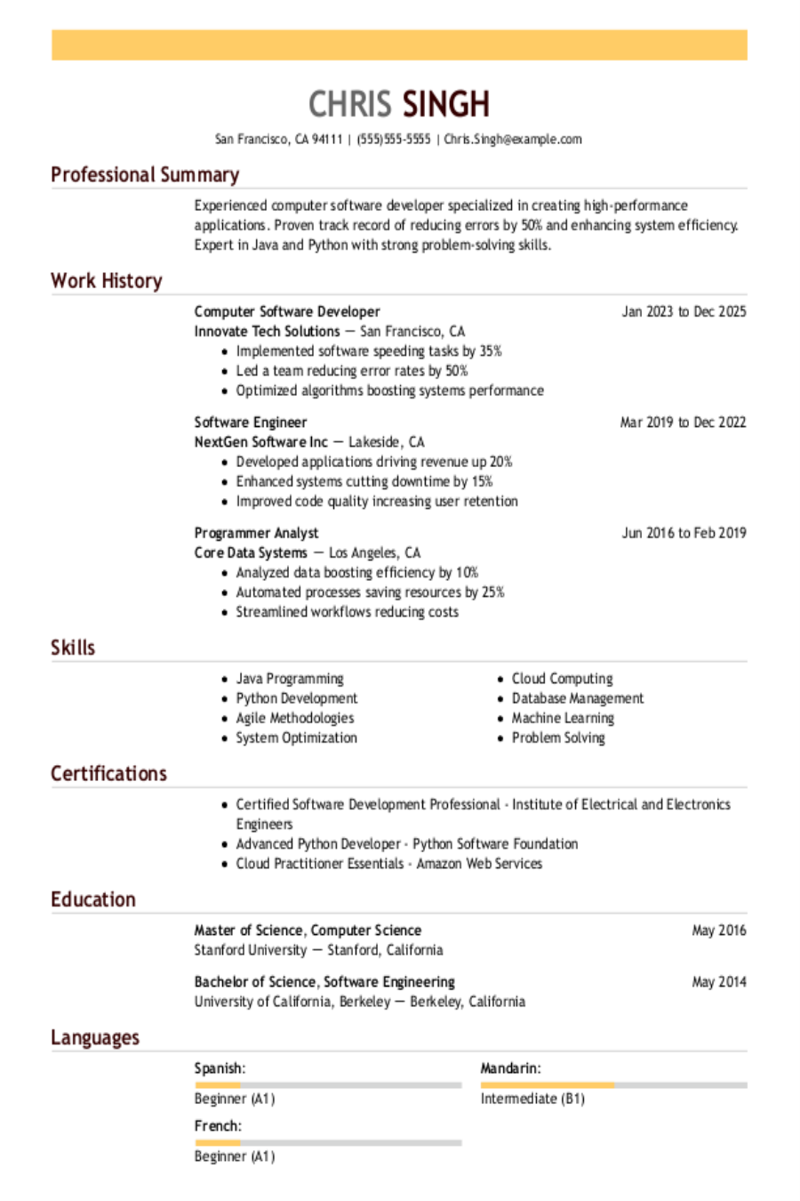 Interview-Winning Computer Software Resumes Examples and Tips Interview-Winning Computer Software Resumes Examples and Tips