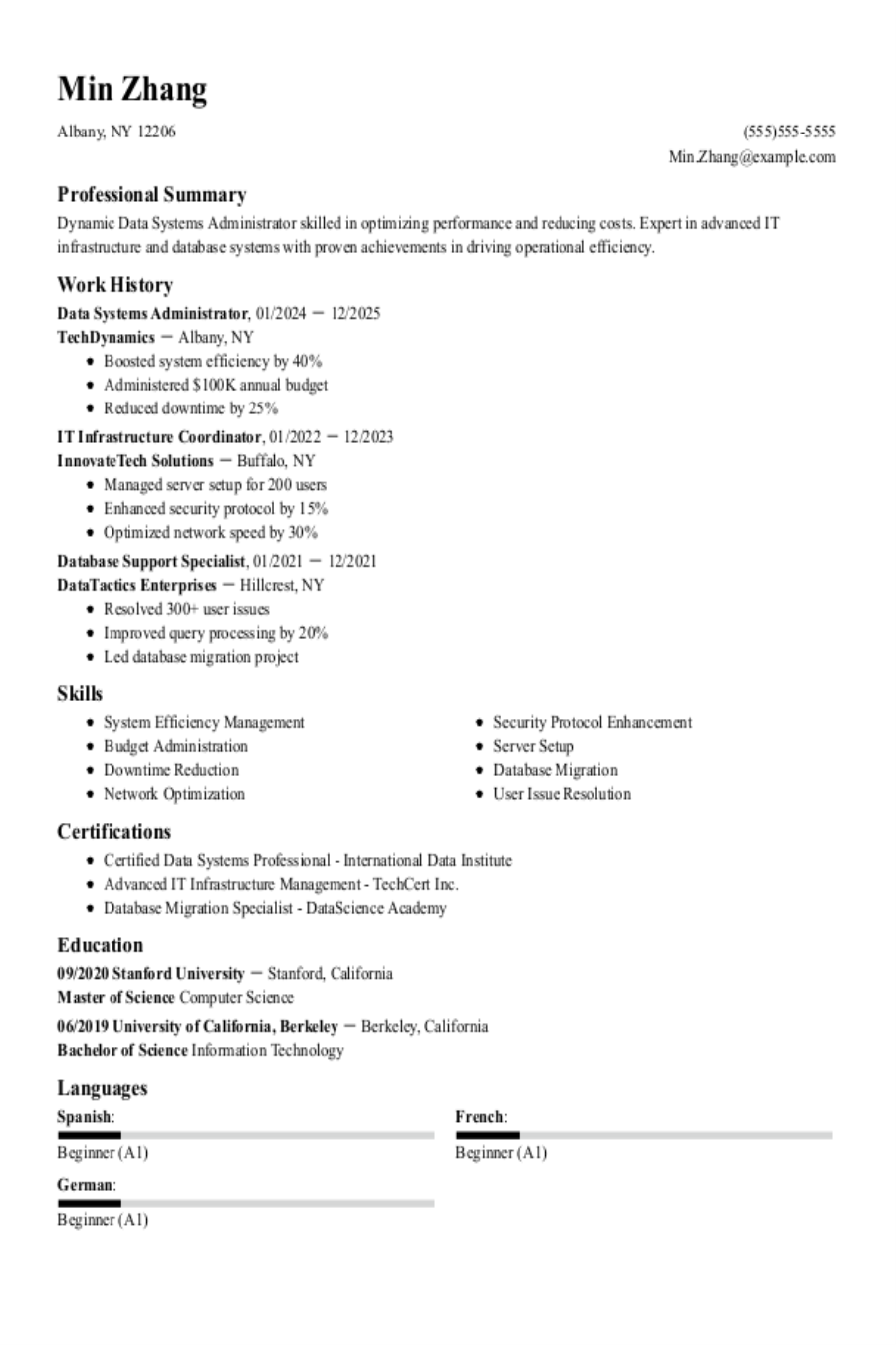 Interview-Winning Data and Systems Administration Resume Examples and Tips Interview-Winning Data and Systems Administration Resume Examples and Tips