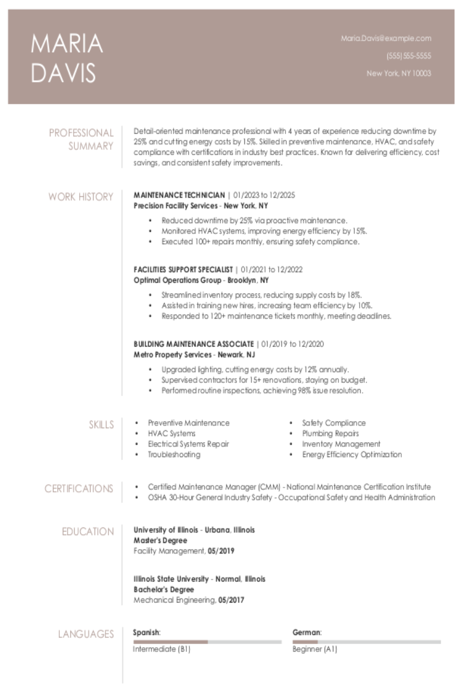 Maintenance Resume: Examples & Templates Maintenance Resume: Examples & Templates