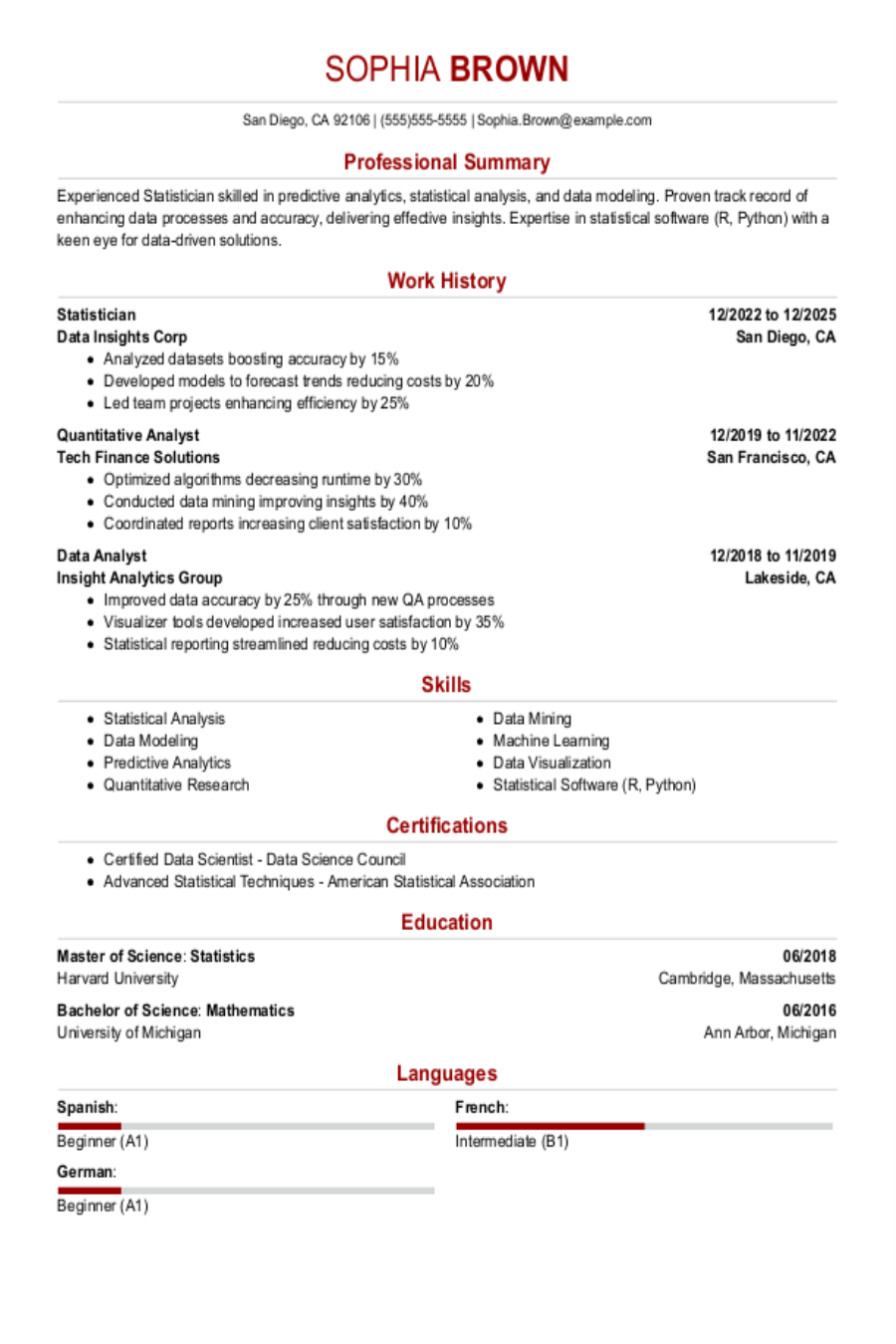 Interview-Winning Statistics Resumes Examples and Tips Interview-Winning Statistics Resumes Examples and Tips