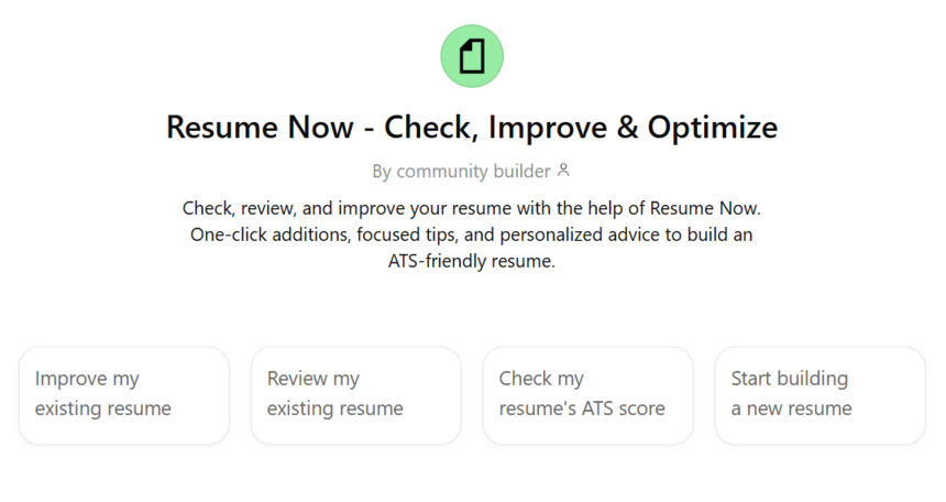 Resume Nows Custom GPT for Resume Writing Resume Nows Custom GPT for Resume Writing