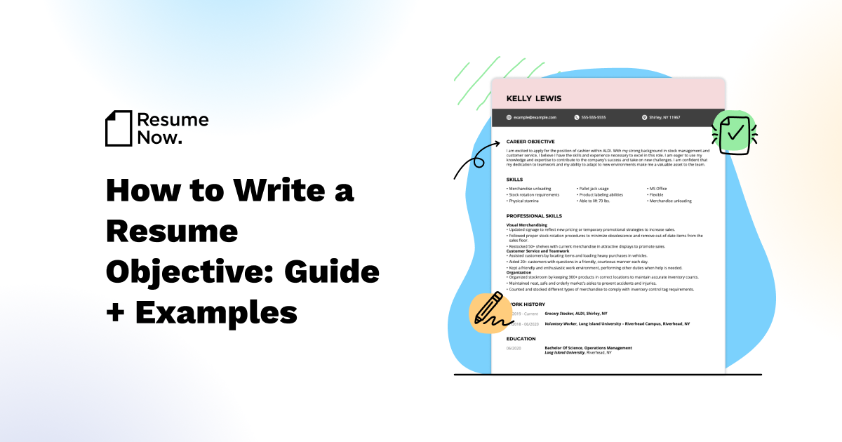 Resume Objective Intro Example 60+ Resume Objective Examples & How to Write Yours