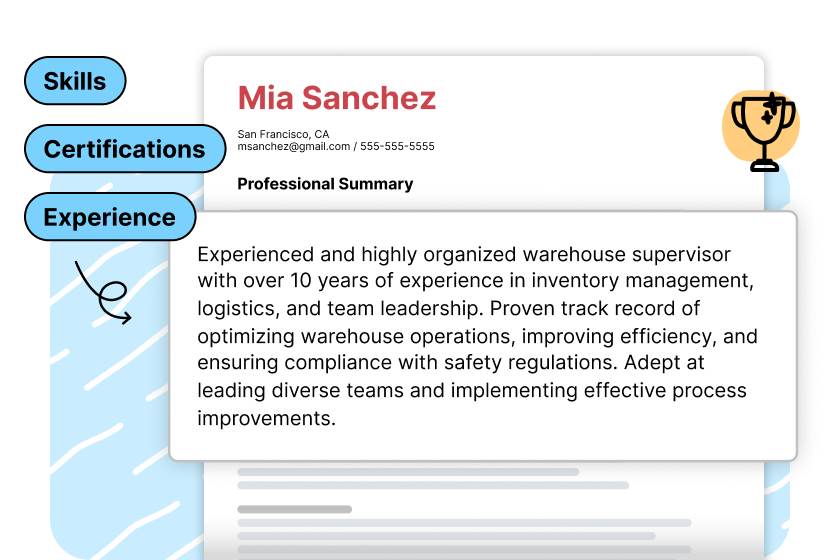 Leverage skills experince for summary generator