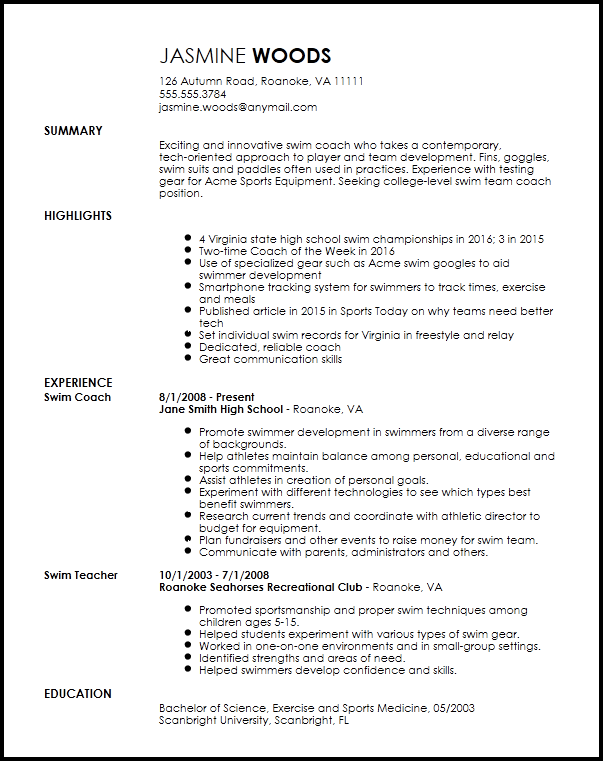 free contemporary sports coach resume template resume now sports coach cv template