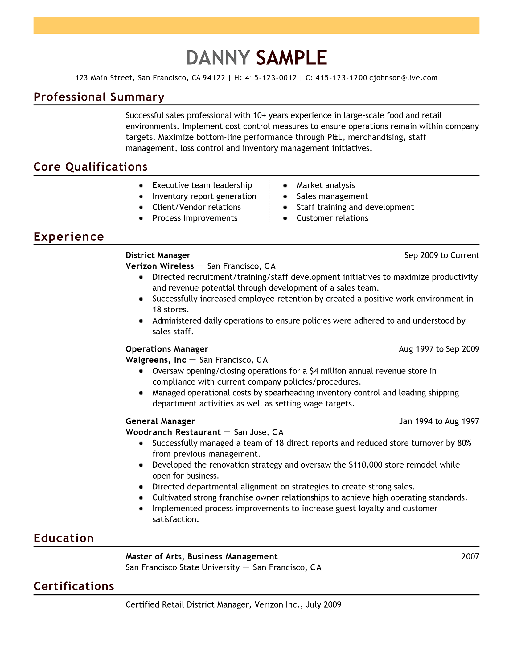 Contemporary resume template