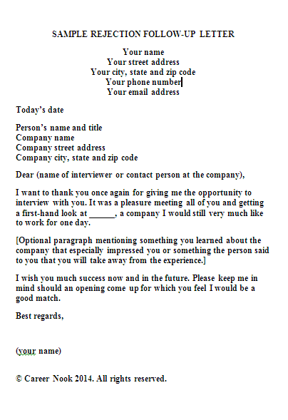 Writing A Rejection Letter from www.resume-now.com