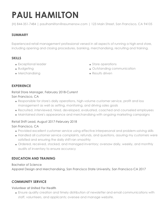 Traditional Resume Template from www.resume-now.com