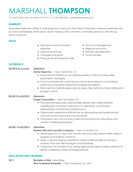 do not use periods in resume