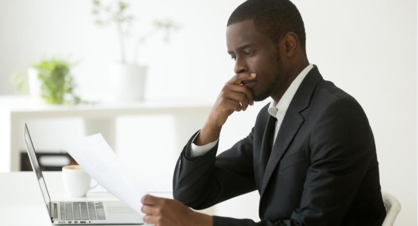Man thinking in front of the computer
