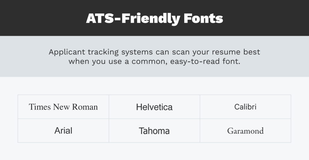 ATS-friendly fonts