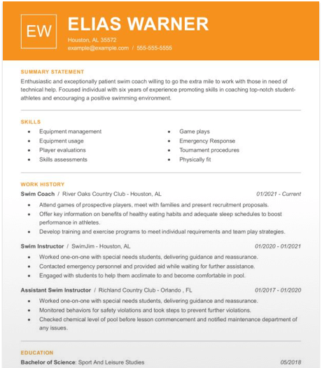 Combination Resume Format