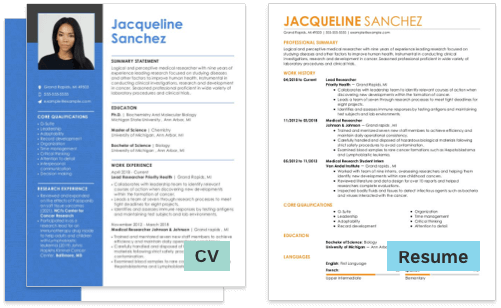 cv_vs_resume