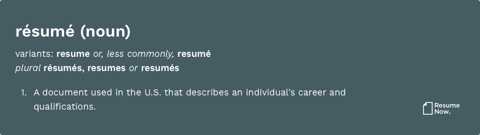 Resume Definitation