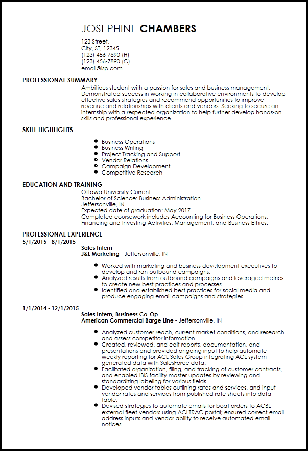 Free Entry-Level Sales Resume Templates | Resume-Now